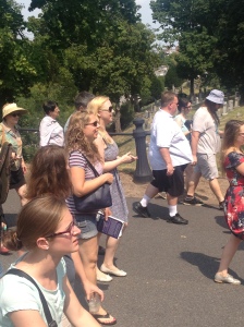 Friend Gyda Arber marches with a DAR contingent